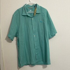 Tommy Bahama Green Casual Button Down Shirt Relaxed Fit